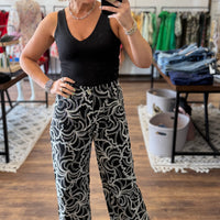 Midnight Magnolia Wide Leg Pants