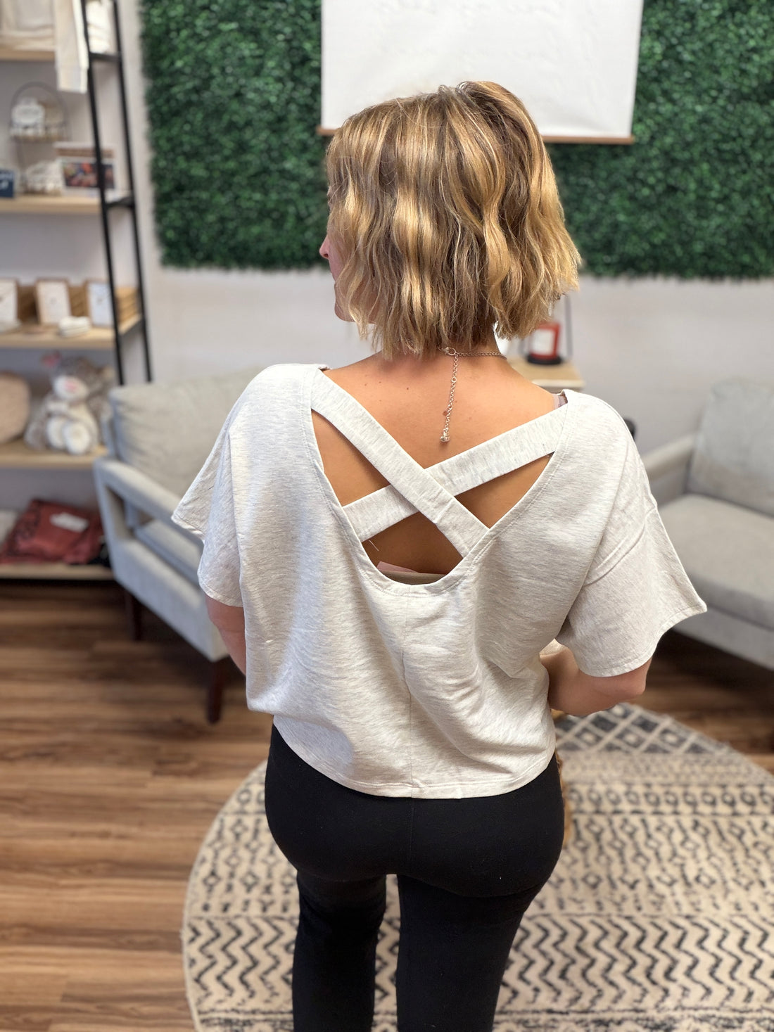 Off Duty Crossback Top - Heather Grey