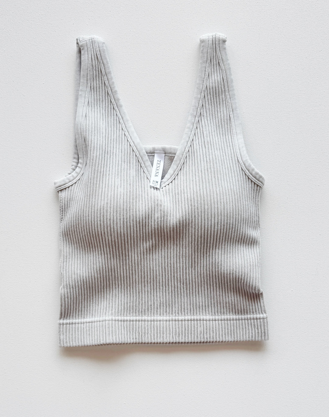 Mineral Washed Tank with Built-In Bra