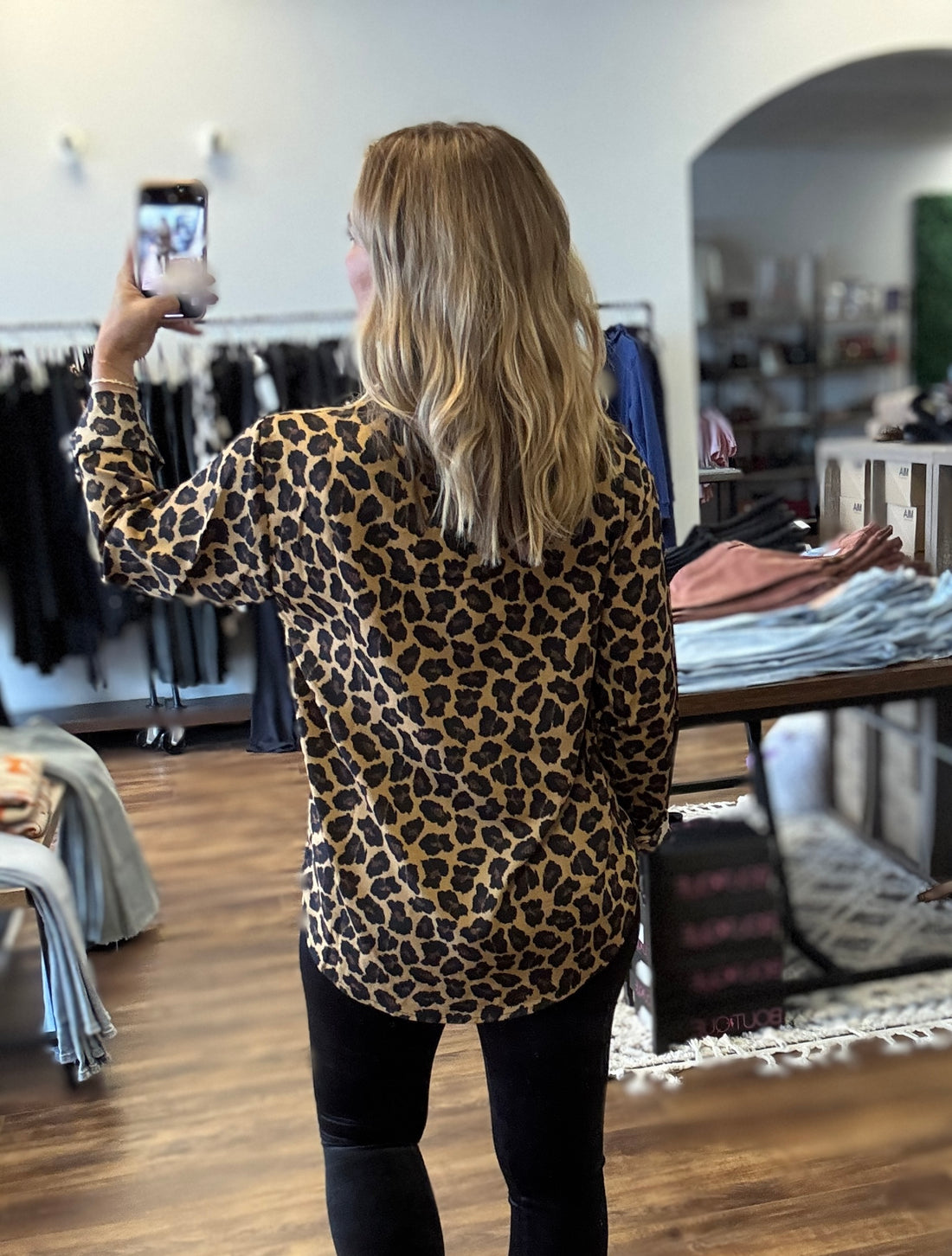 Nina - Leopard Print Button Up Blouse