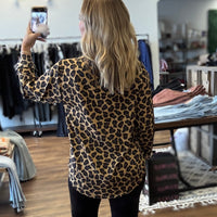 Nina - Leopard Print Button Up Blouse