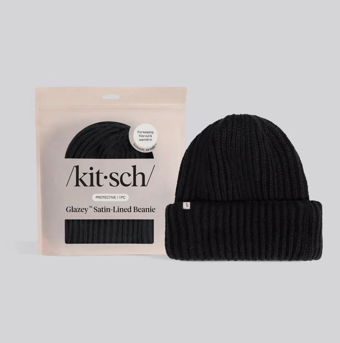 Glazey™ Satin Lined Beanie - Black