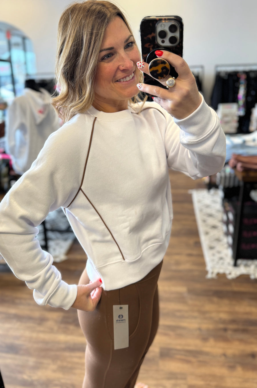 Piped Fleece Crewneck Sweatshirt