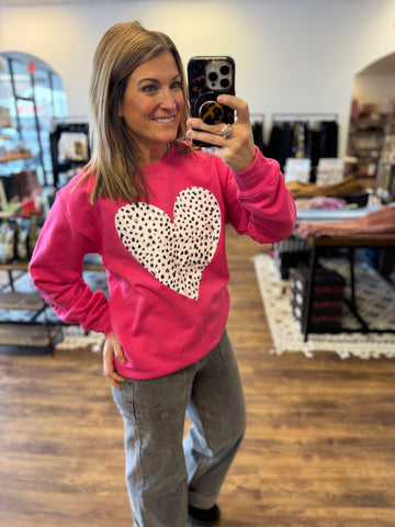 Distressed Dalmation Heart Sweatshirt