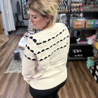 Ellie - Pattered Raglan Sleeve Sweater