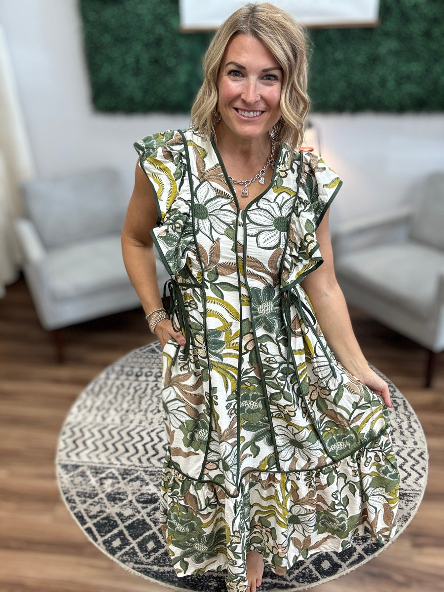 Botanical Breeze Midi Dress