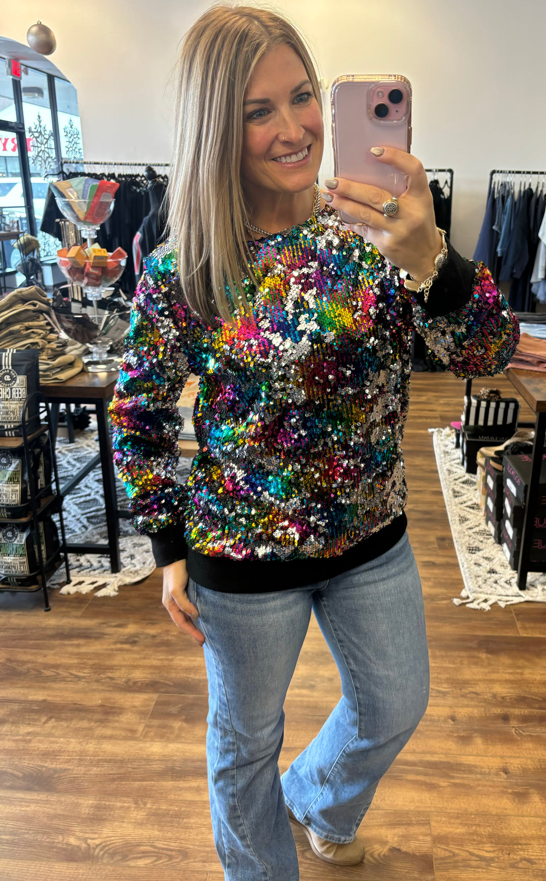 In the Spotlight Sequin Top - Multi Color