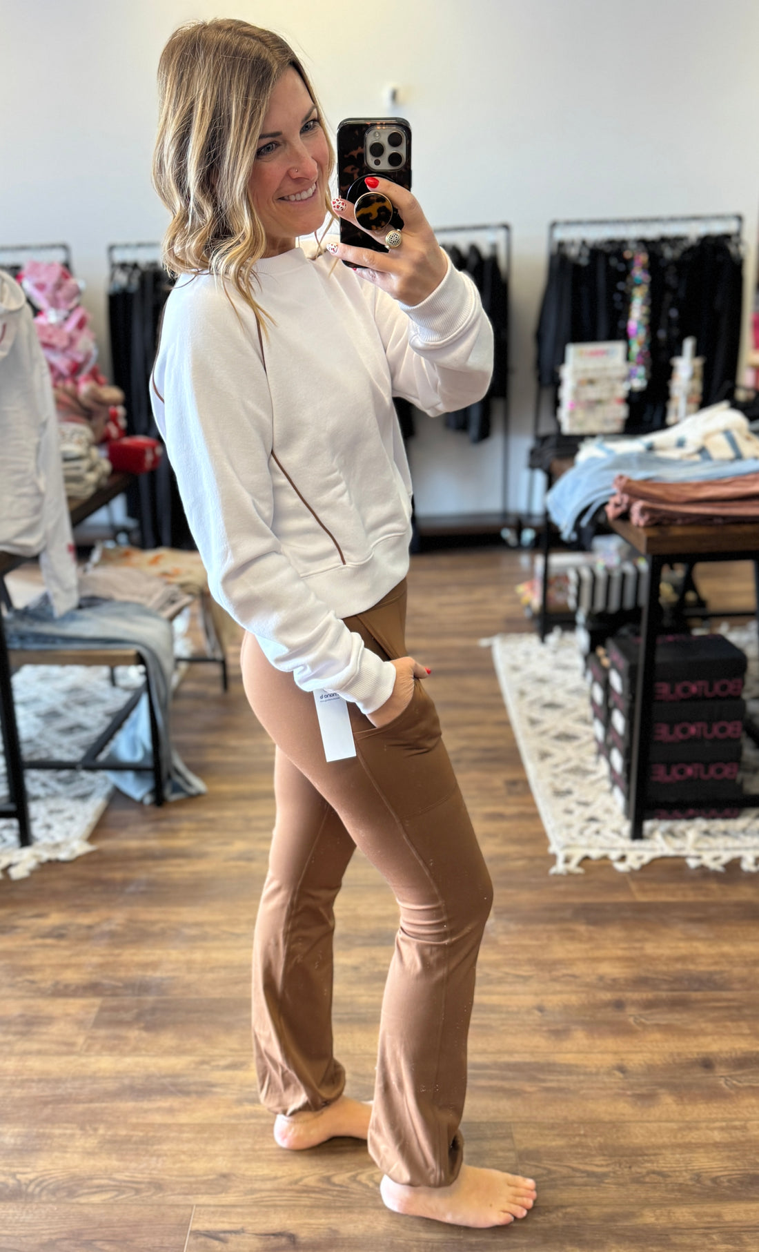 Piped Fleece Crewneck Sweatshirt