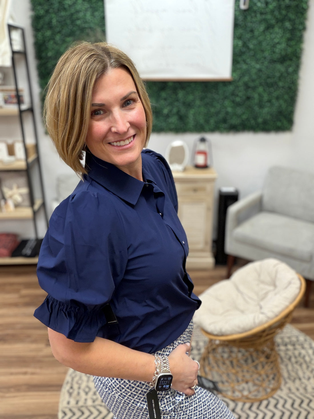 Liverpool - Snap Front Knit Shirt - Navy