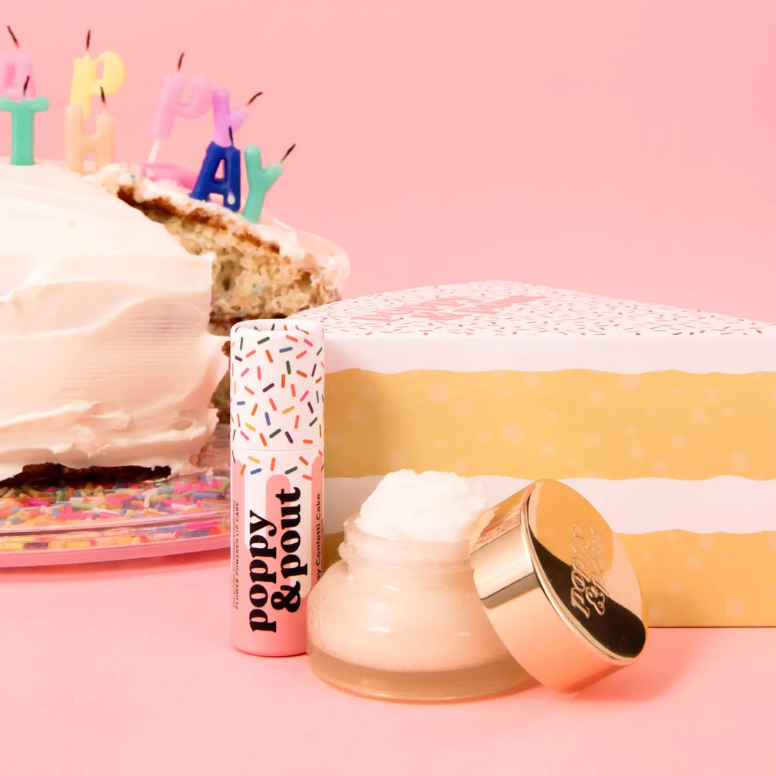 Poppy & Pout Lip Care Duo - Birthday Confetti Cake