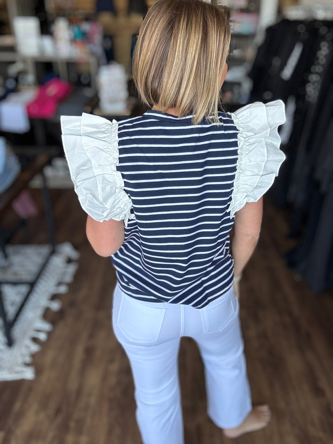 Erin Stripe Top - Navy