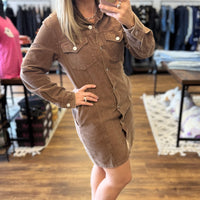 Mikayla - Corduroy Utility Dress