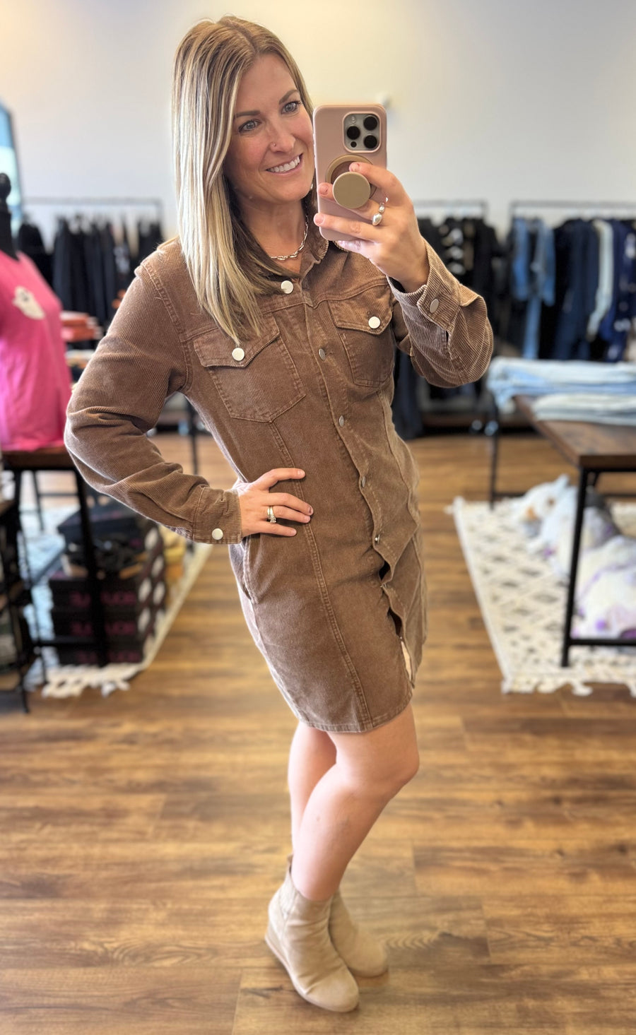 Mikayla - Corduroy Utility Dress