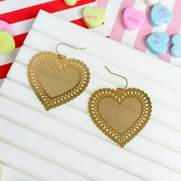 Filigree Heart Dangle Earrings