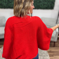 Meg Pullover Poncho - Red