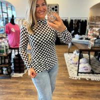 Round the Track Checkered Mesh Top