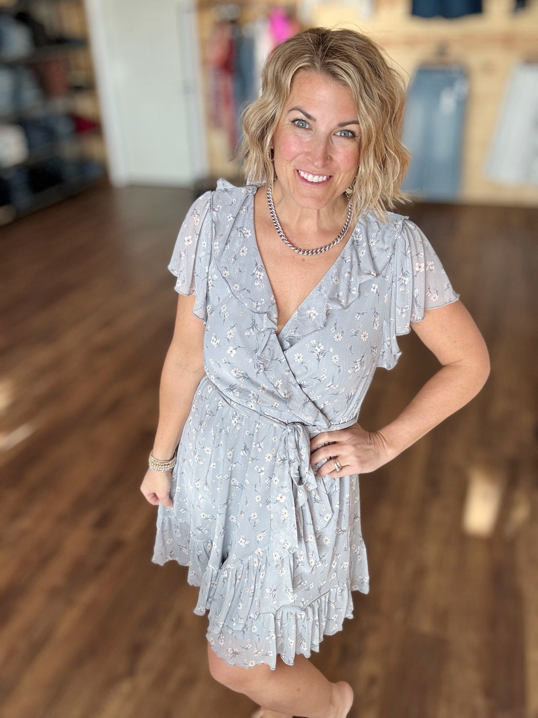 The Bluebell Ruffle Wrap Dress