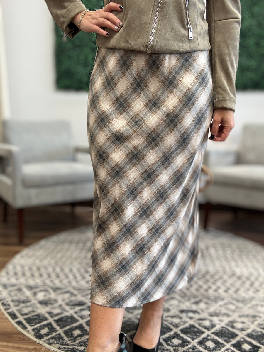 Tartan Plaid Midi Skirt