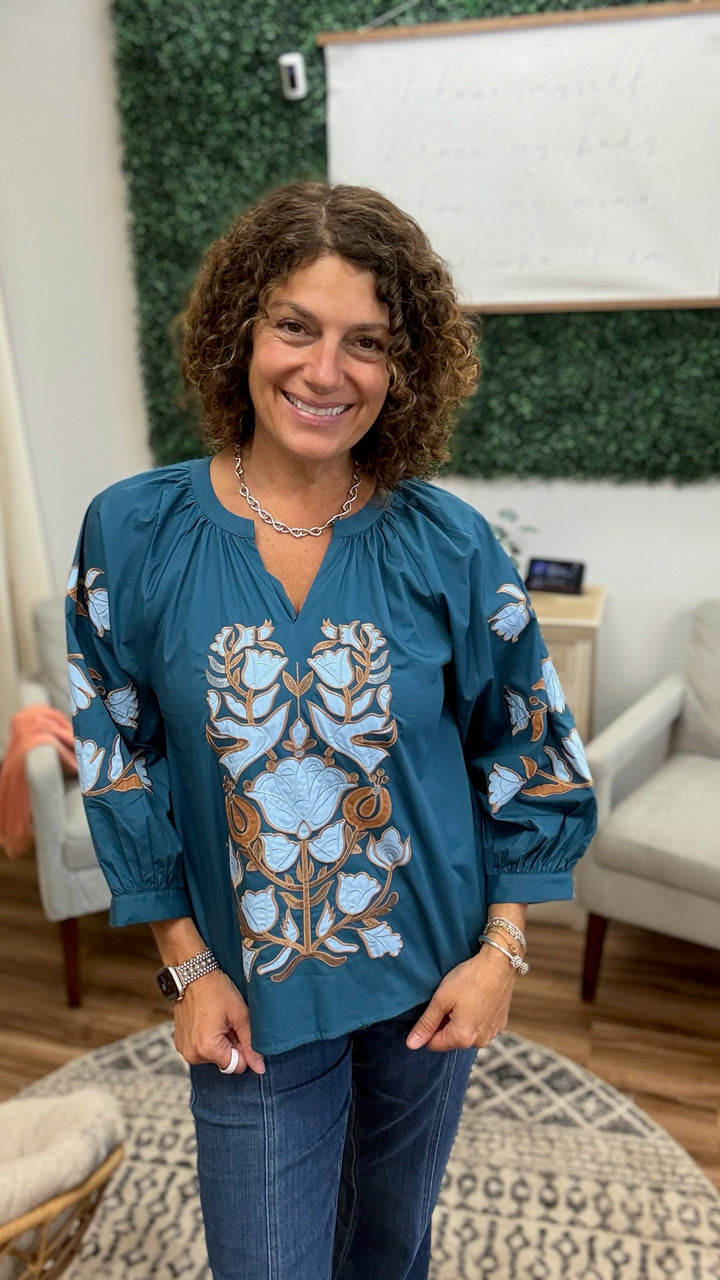 Bluebell Embroidered Blouse