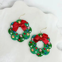 Festive Wreath Dangle Earrings