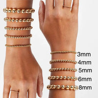 18k Gold Filled Stretch Bead Bracelets