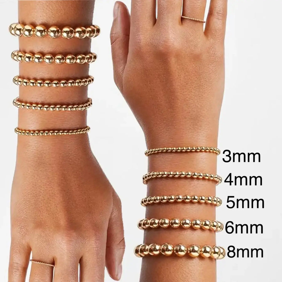 18k Gold Filled Stretch Bead Bracelets