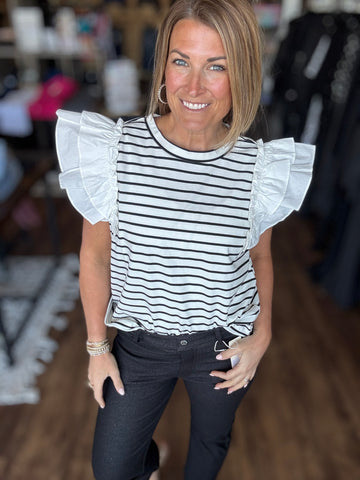 Erin Stripe Top - White