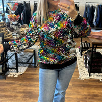 In the Spotlight Sequin Top - Multi Color