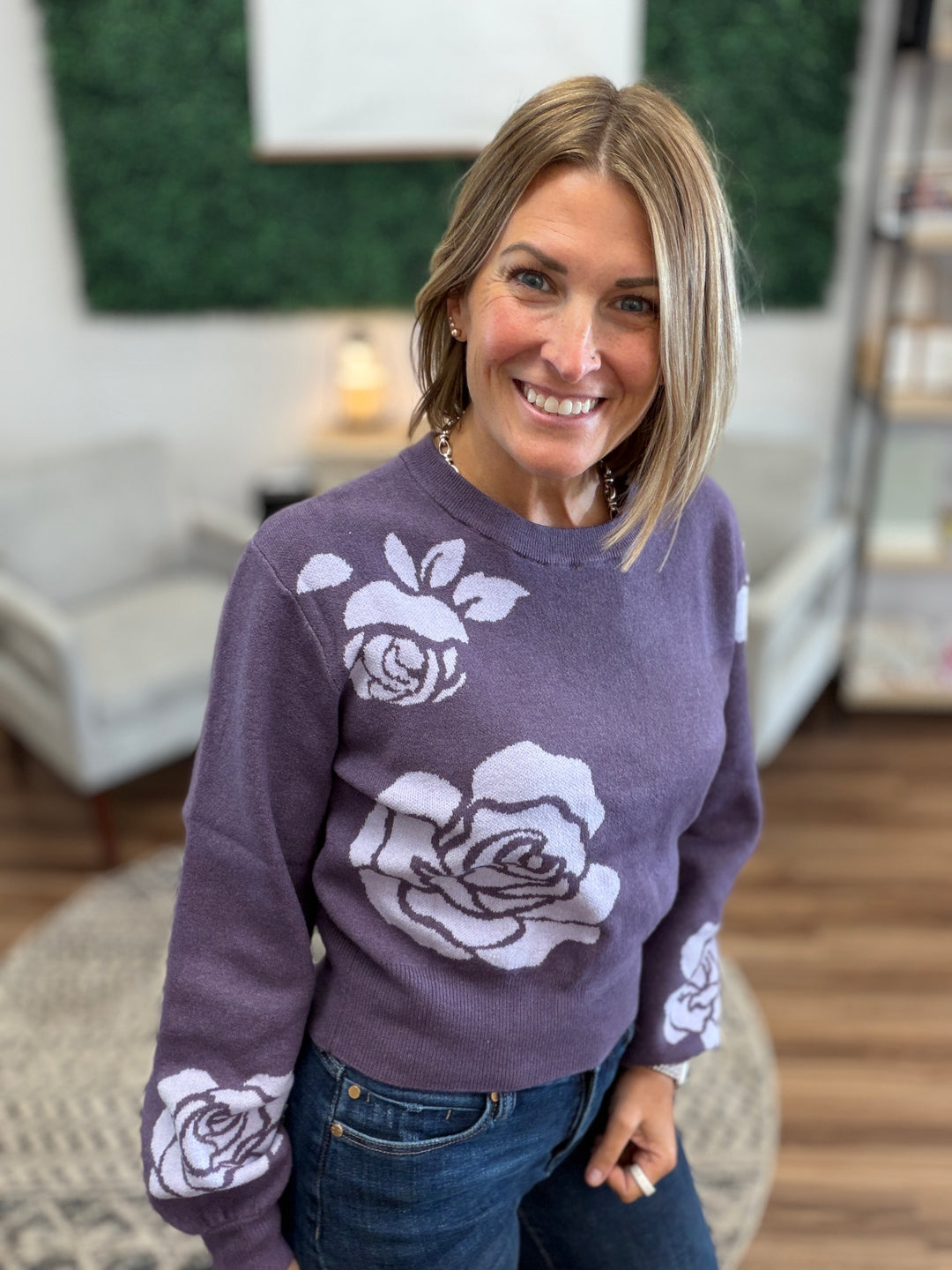 Violet in Bloom Sweater