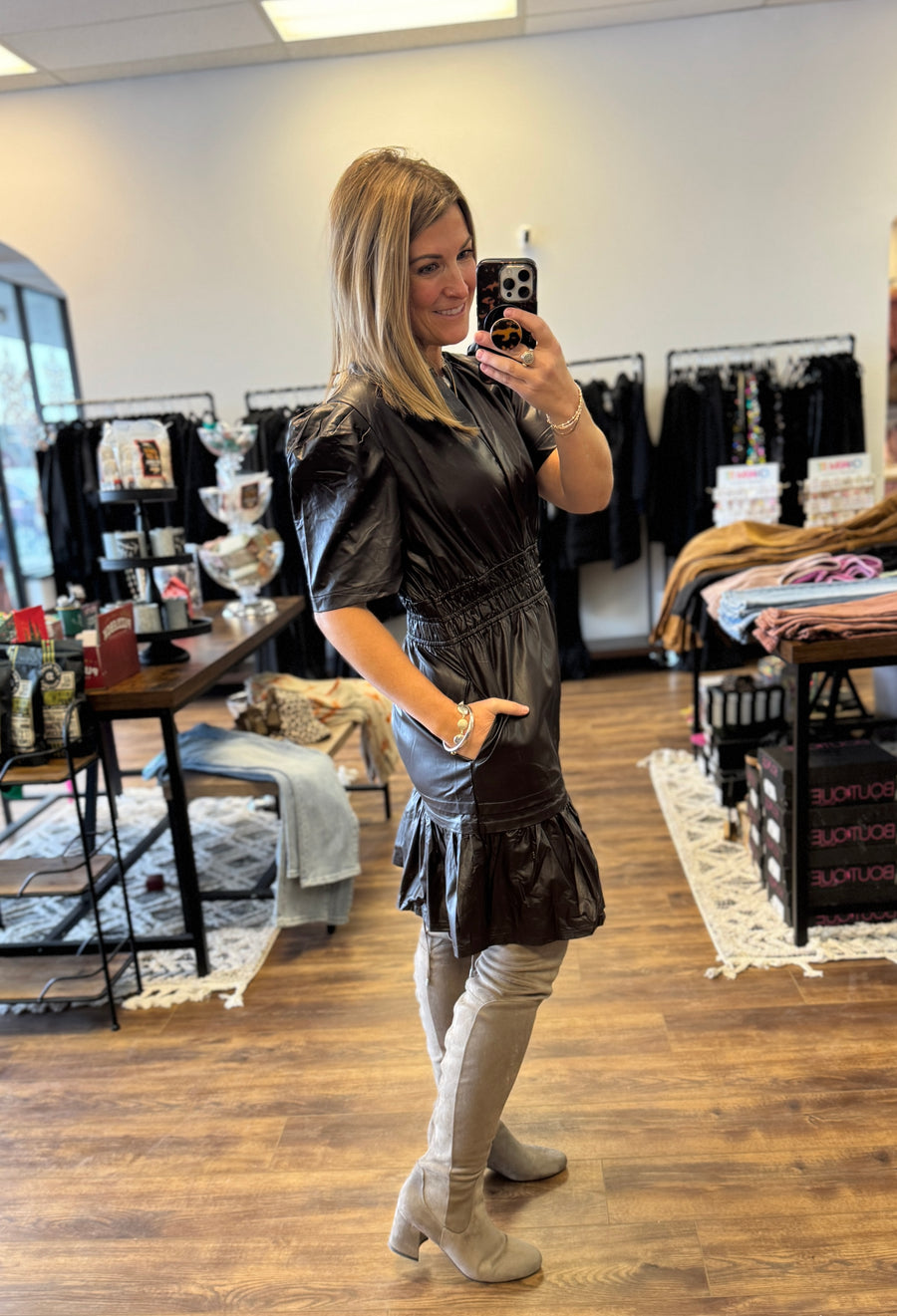 Simply Southern Faux Leather Dress