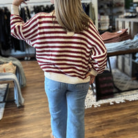 Balloon Sleeve Striped Sweater