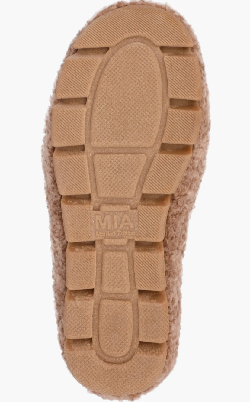 MIA Limited Edition Camel Faux Shearling Slide