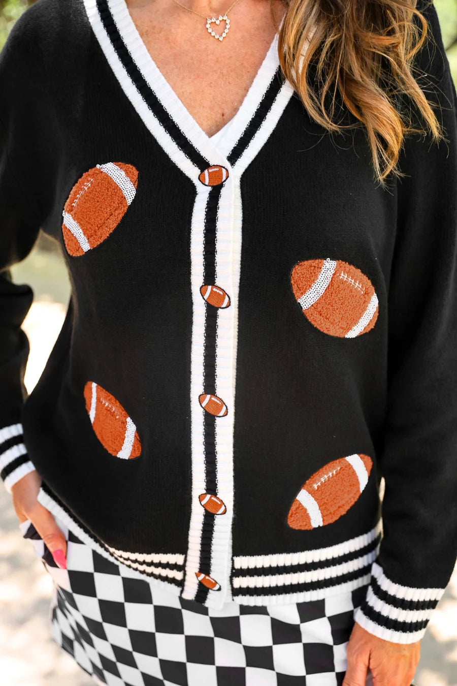 Football Knit Cardigan