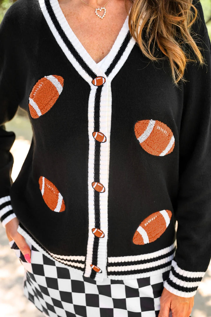 Football Knit Cardigan