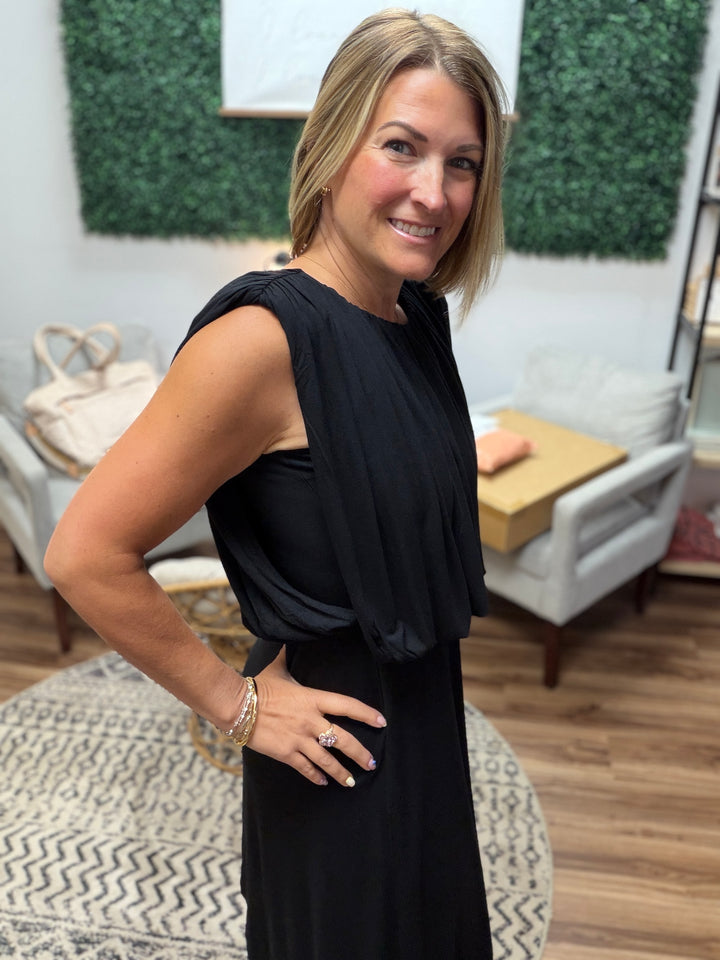 Liverpool - Sleeveless Draped Knit Asymmetrical Dress