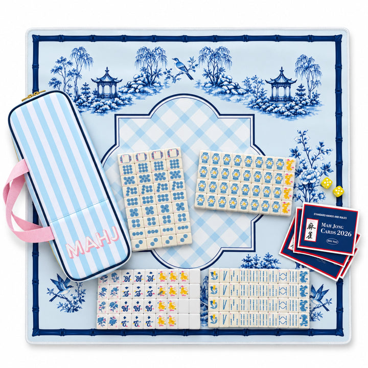 Blue Porcelain Mahjong Set