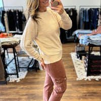 Samantha - Crewneck Pullover Sweater - Cream