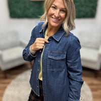 Liverpool | Denim Button Down Shacket