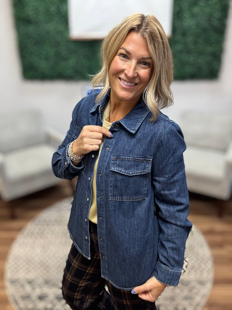 Liverpool | Denim Button Down Shacket