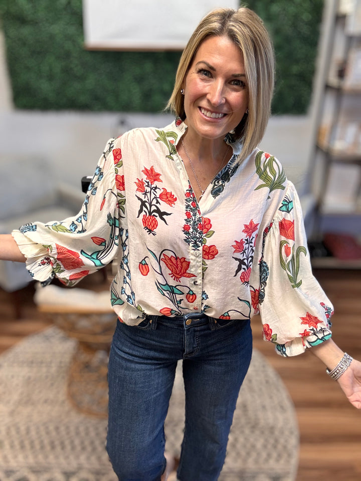 Garden Sketch Sheer Blouse