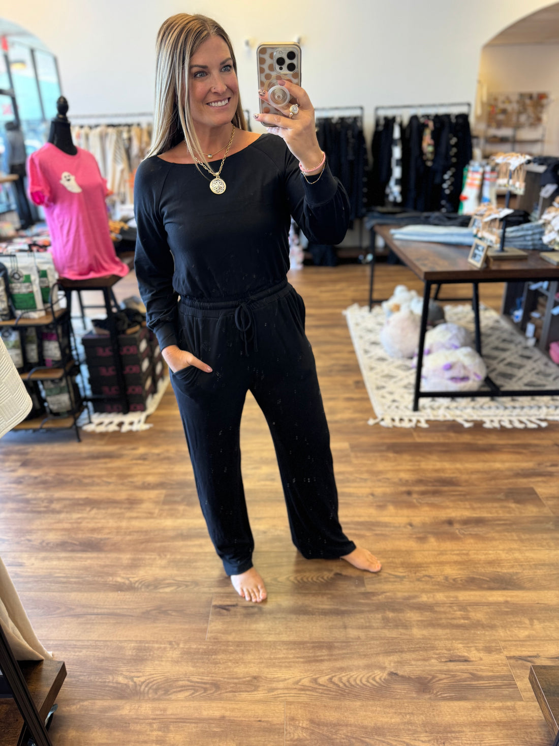 Off-the-Shoulder Lounge Jumpsuit