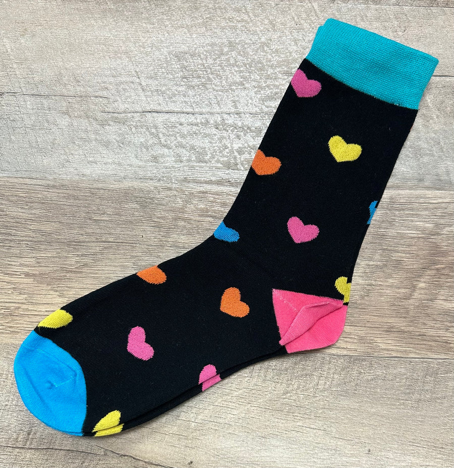 Colorful Heart Crew Socks
