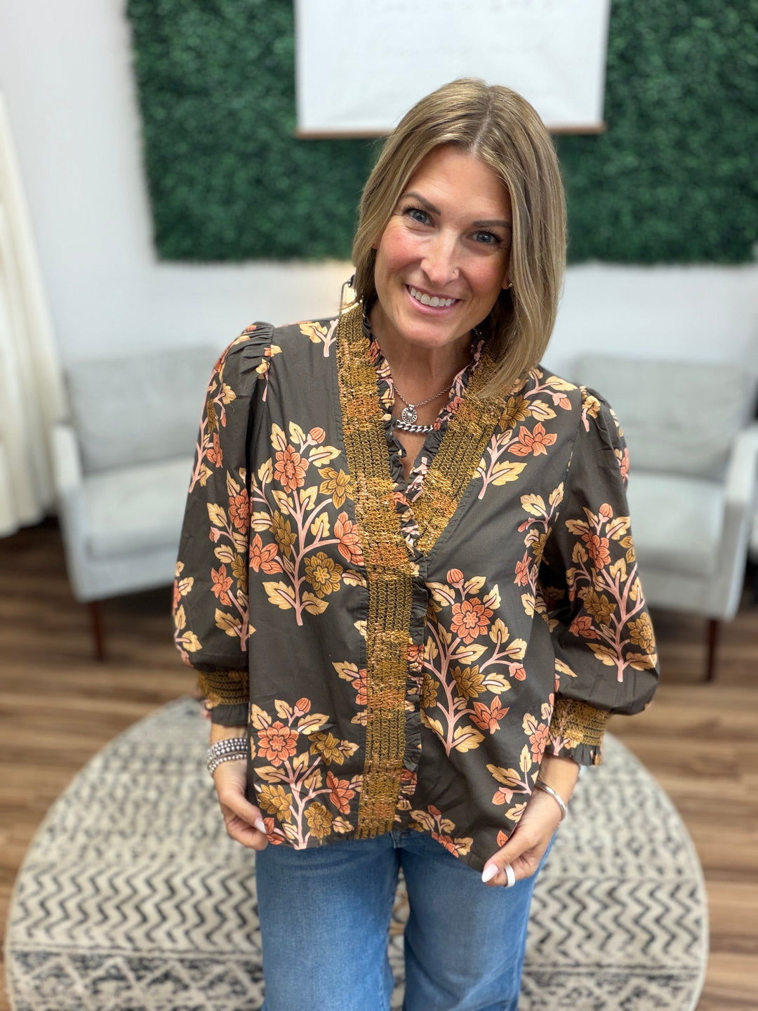 Autumn Heirloom Floral Blouse