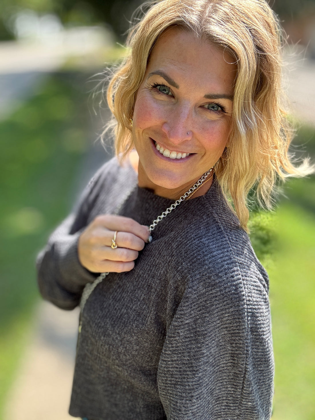 Ribbed Asymmetric Hem and Sleeve Top & Skirt Set