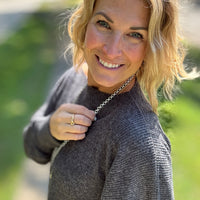 Ribbed Asymmetric Hem and Sleeve Top & Skirt Set