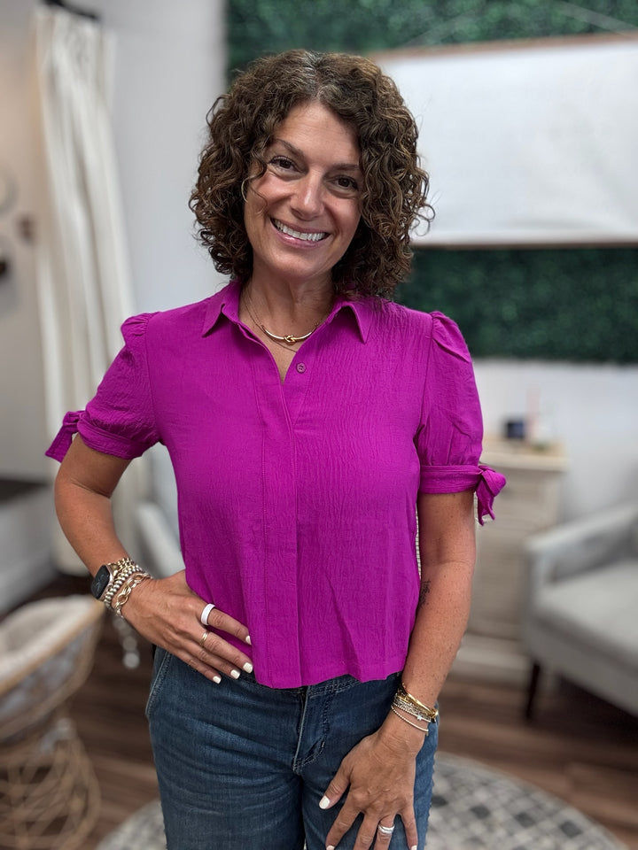 Lainey - Tie Sleeve Top