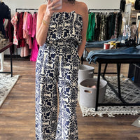 Santorini Nights Strapless Jumpsuit