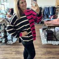 Parker Striped Sweater - Pink