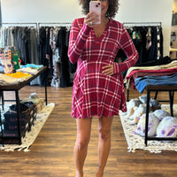 Marissa - Long Sleeve Plaid Dress