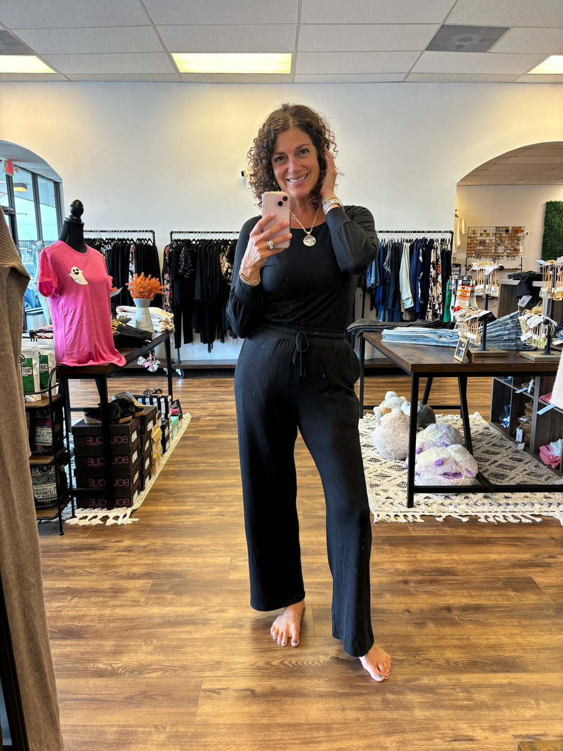 Off-the-Shoulder Lounge Jumpsuit